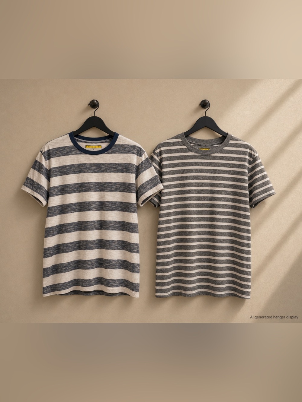 Prince & Fox Striped Tees in Gray and Blue